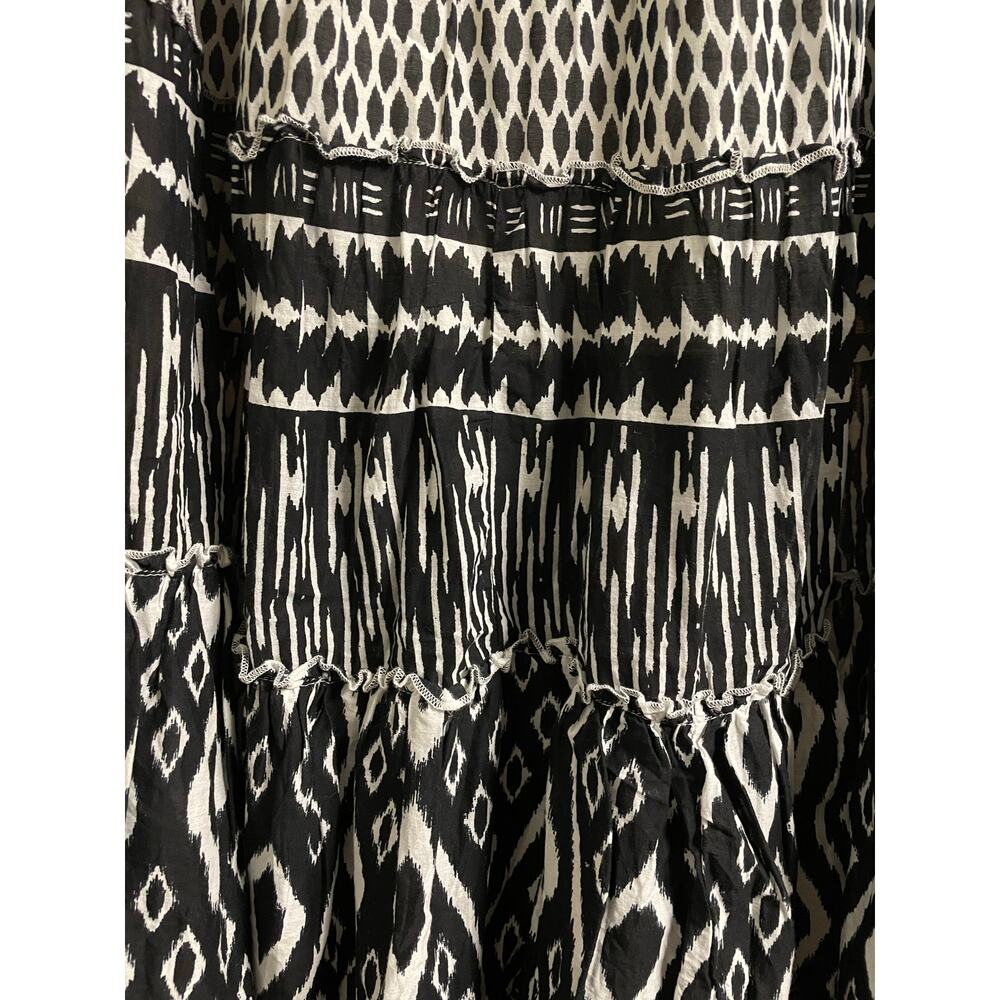Style & Co. Black & White Geo-Print Tiered Maxi Skirt size P-Small - Picture 4 of 7